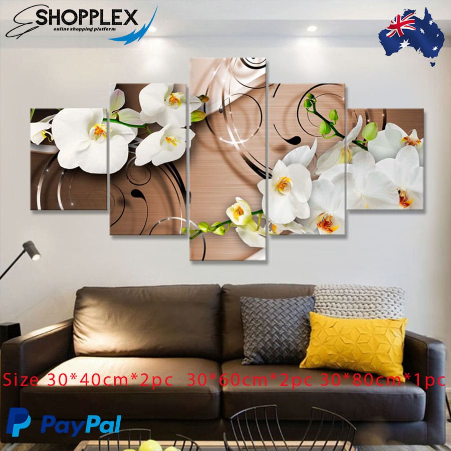 Flower Design 5 piece set Quality canvas for sale Home Decoration Posters