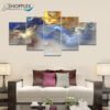 Abstract water colors Tree 5 piece canvas wall art home decor Painting Print