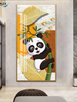 Baby Panda on a Tree Stem Design Single Piece Art P34